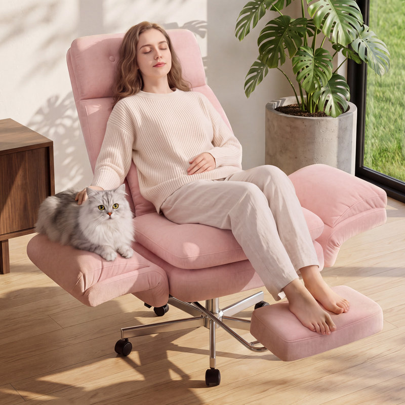Fauteuil de bureau Chenille Criss Cross, Rose