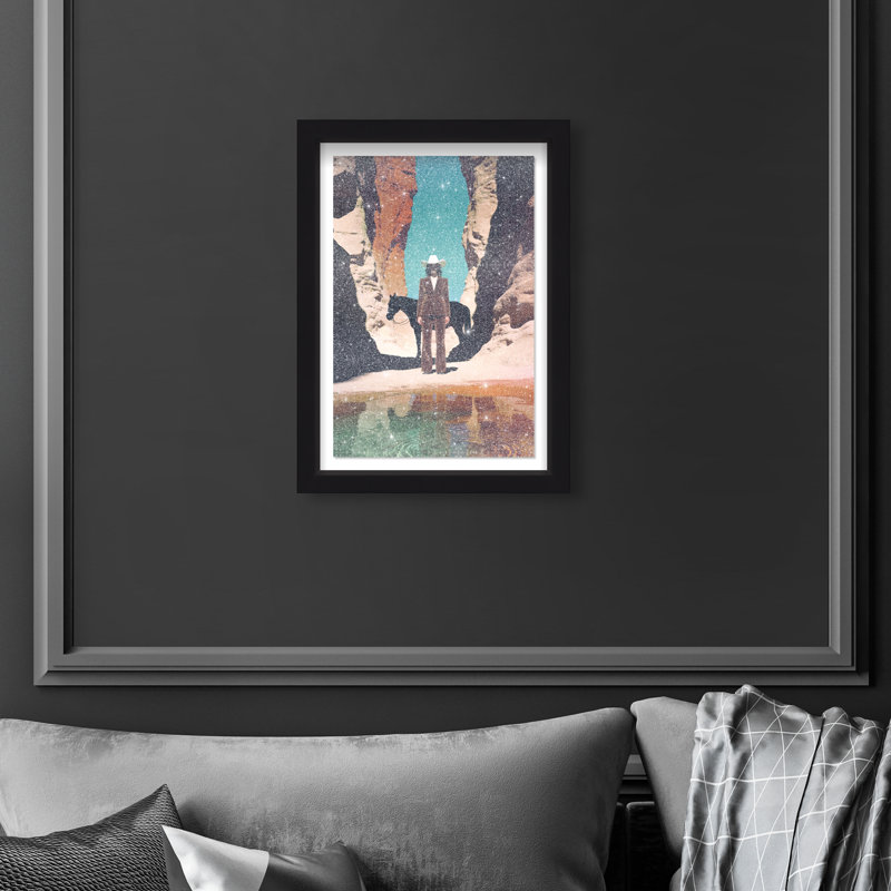 Cowgirl's Surreal Print by Oliver Gal, 11.5"H x 16.5"W, Black Shadowbox