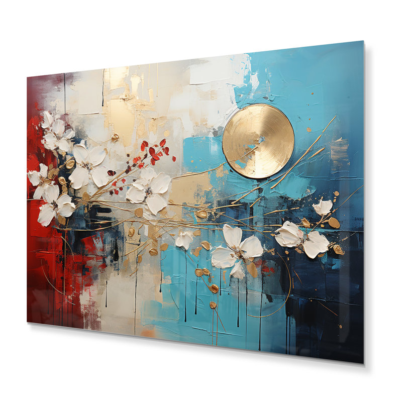 Collage Impressions II - Art mural abstrait en métal, salon, H 24 po x l 32 po x P 1 po