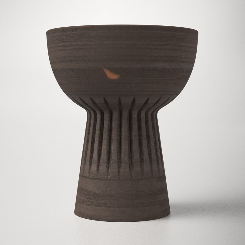 Timo Handmade Brown Earthenware Sculptural Decorative Bowl