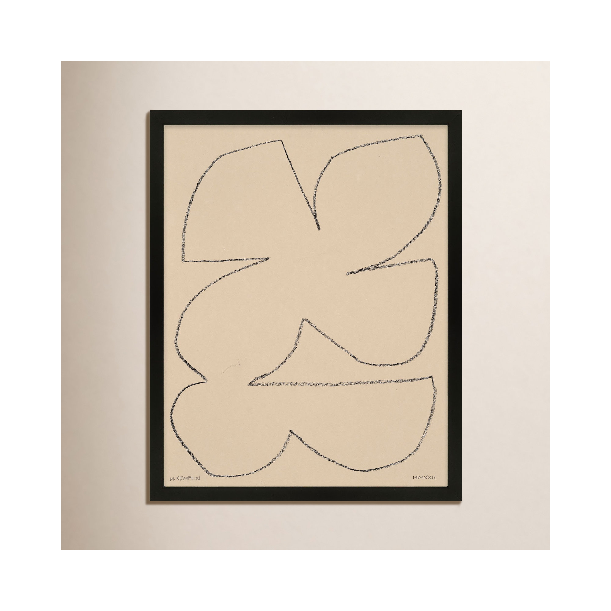 Outlines 4 by Michael Kempen, 24" W x 30" H, Black Framed