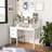 White Computer Desk with Hutch, Writing Desk with 2 Drawers for  Bedroom Home Office-833395768