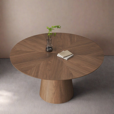 Vintage style solid wood round dining table