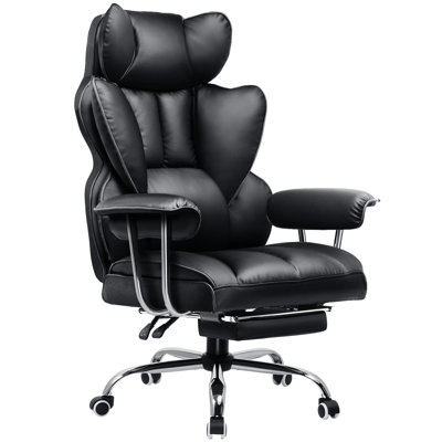 Boltwood Office Chair, Ergonomic High Back PU Leather Reclining Gaming Chair Height Adjustable with Footrest 360° Swivel