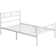Minimalist Metal Slatted Bed Platform with Arrow Design Headboard