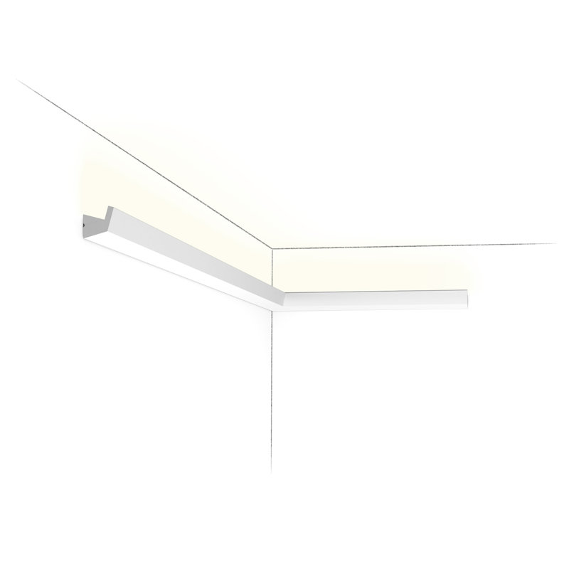 1 in x 1 in x 78-3/4 in Primed White Plain Polystyrene Crown Moulding