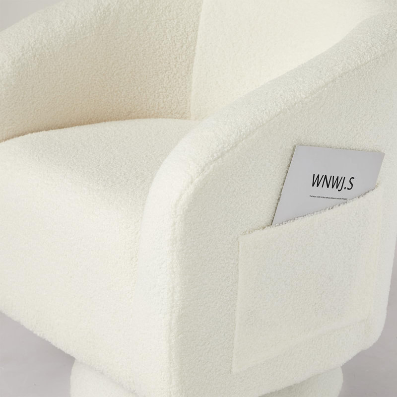 Fauteuil d'appoint pivotant à 360 °, Boucle blanc
