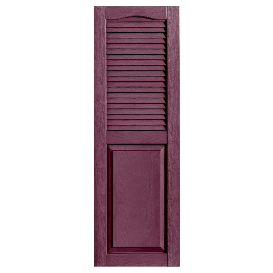 Straight Top Combination Louvered (Set of 2) Alpha Shutters 