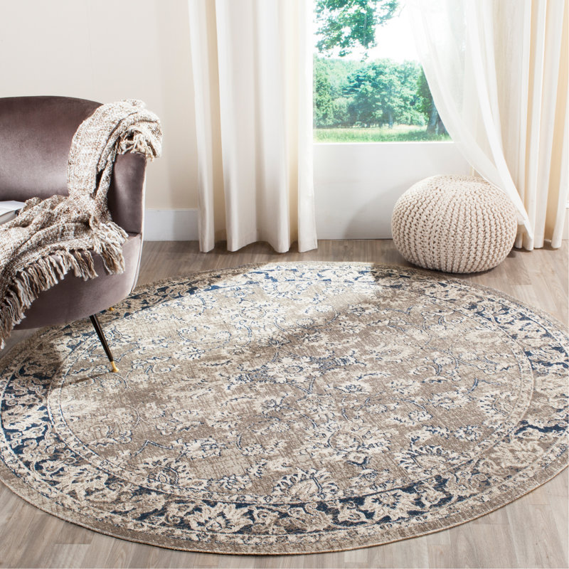 Tapis taupe Amiri, Rond 6 pi 7 po