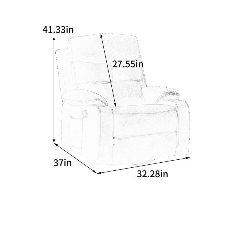 Ergonomic recliner in light luxury style, Navy Blue