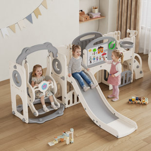 "Expandable Adventure Zone" Multifunctional Children's Slide and Swing Set