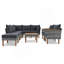 Ensemble de meubles de patio en rotin 9 pièces, ensemble de conversation extérieur avec pieds et plateau en bois d'acacia, ensemble de canapé modulaire en rotin PE avec table basse, coussin lavable