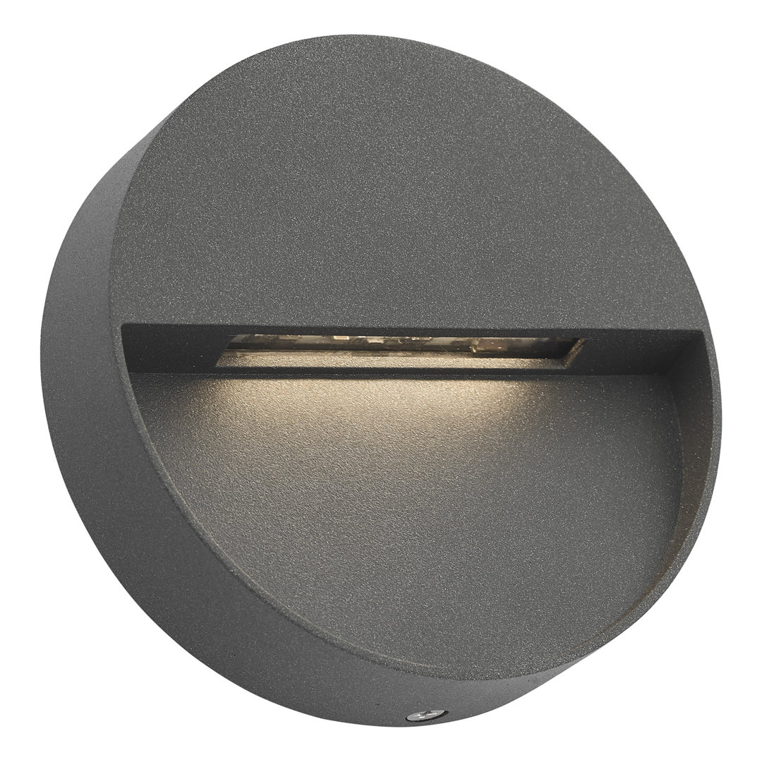 Charlier Matt Grey 12cm H Integrated LED Outdoor Bulkhead Light