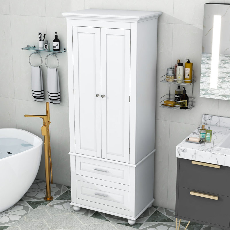Nayora Freestanding Bathroom Cabinet with Two Drawers