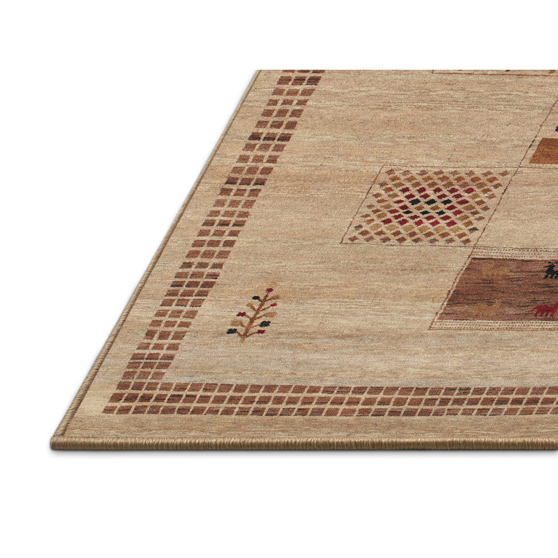 Tapis beige/brun contemporain, Rectangle 5 pi x 7 pi
