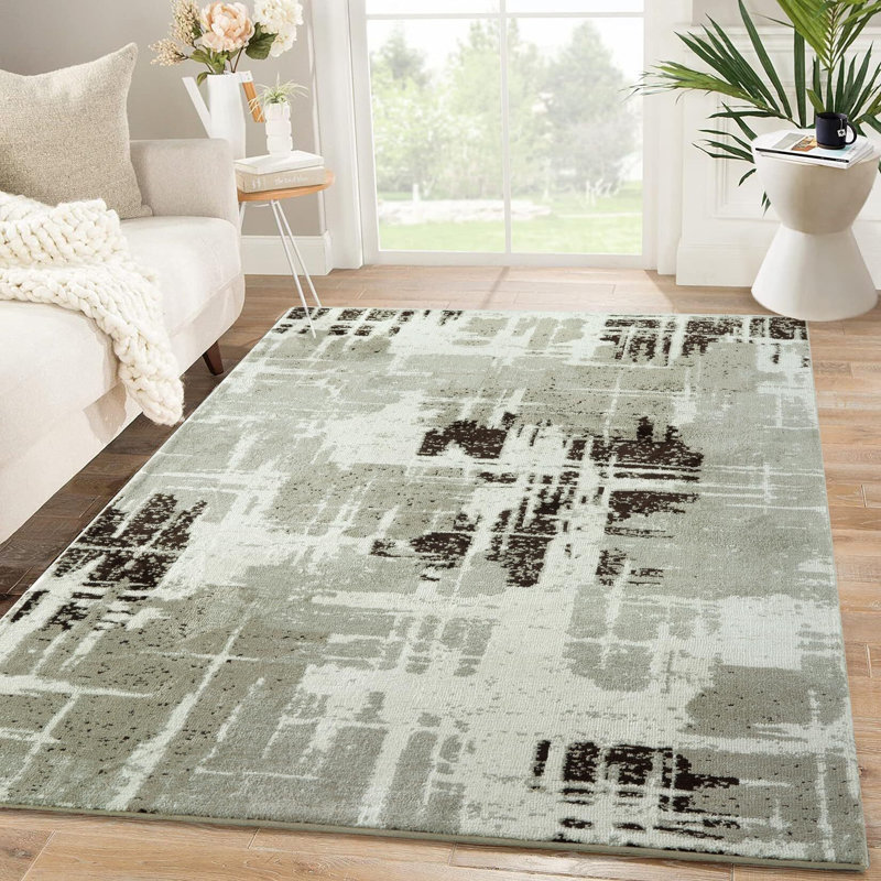 Tapis à motif abstrait moderne Large Large Large Boho, Rectangle 9 pi x 12 pi