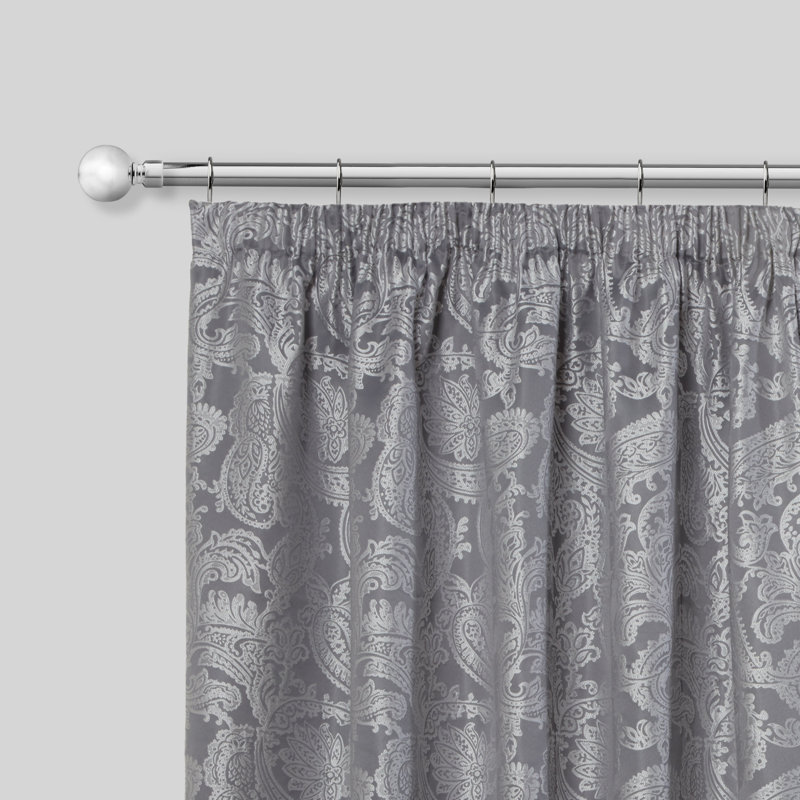 Abe Adjustable 2cm Single Curtain Pole, 1.2 - 2.1m, Chrome