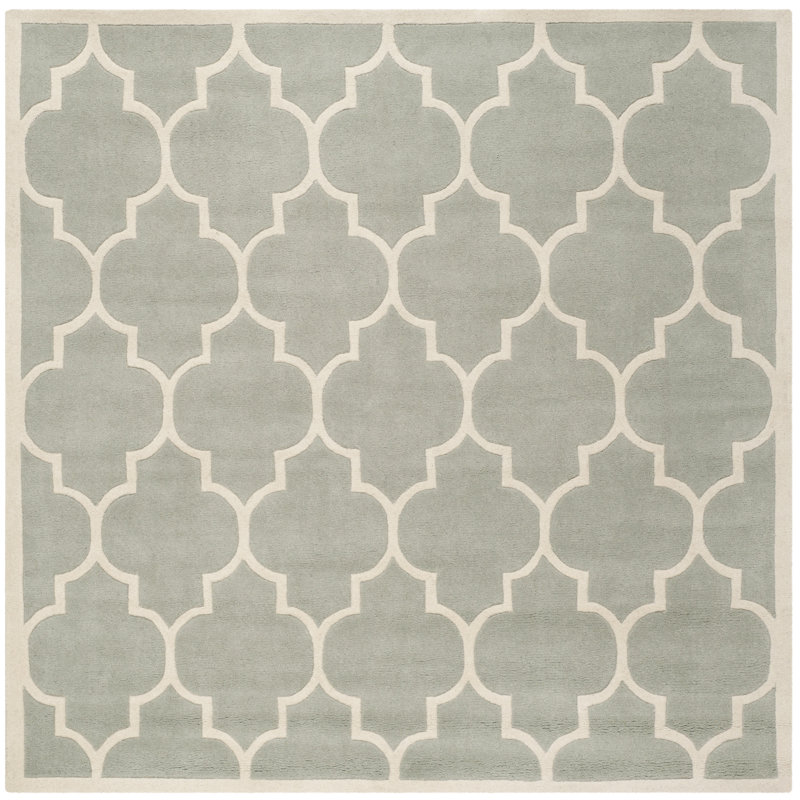 Tapis en laine touffeté à la main Carolene, Carré 5 pi