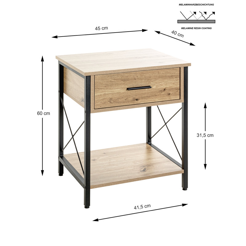 Dezra Side Table with Storage