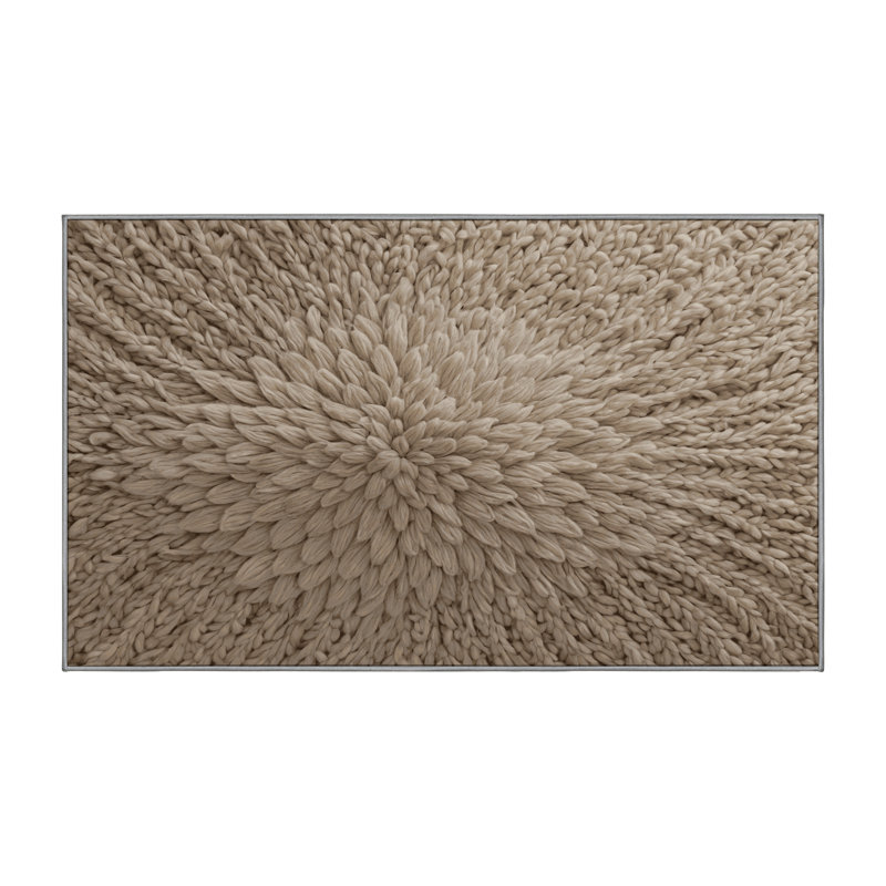 Tapis gris soyeux et moelleux, Rectangle 6 pi x 9 pi