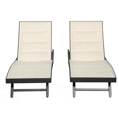 Ensemble de 2 chaises longues d'extérieur