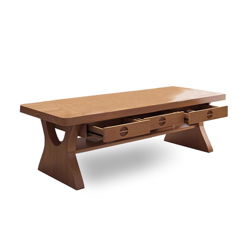 Large rectangular solid wood desk with drawers, 29.53"H*62.99"W*31.5"D