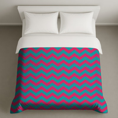 Housses de couette en zigzag rose et bleu