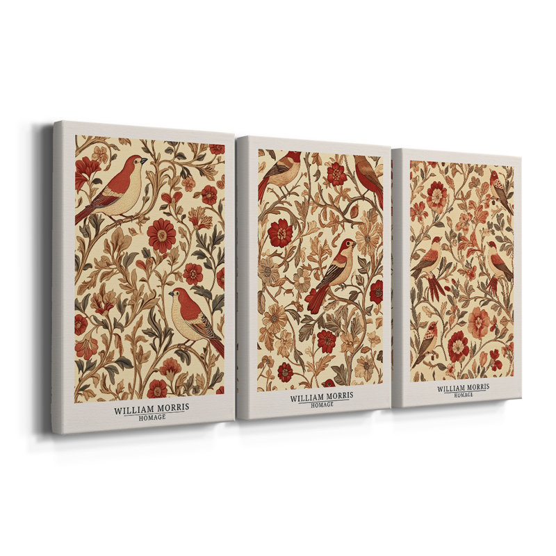 Série de pièces de la collection Cxxi de William Morris - Toile tendue sur mesure - 3 pièces, H 27 po x l 54 po