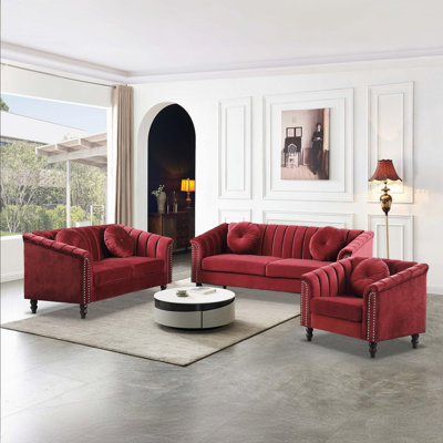 Ensemble de canapé de salon en tissu de qualité supérieure 3 pièces Ginelle
