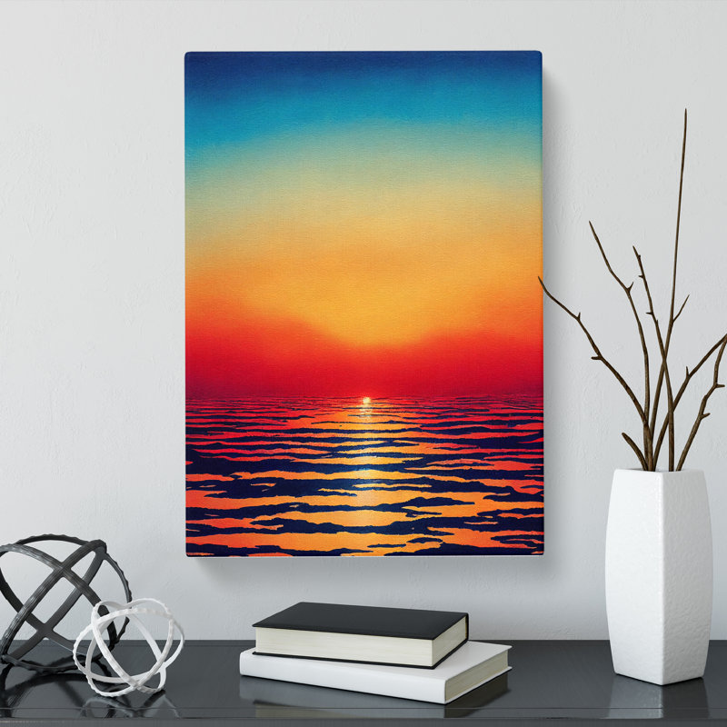 Japanese Sunset Watercolour Vol.2 - Wrapped Canvas, 60cm H x 40cm W x 3cm D