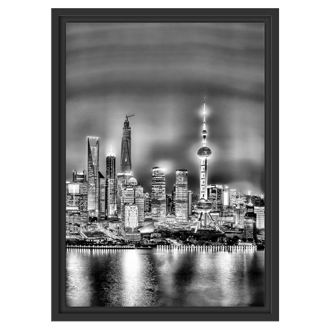 Gerahmtes Wandbild Shanghai Skyline