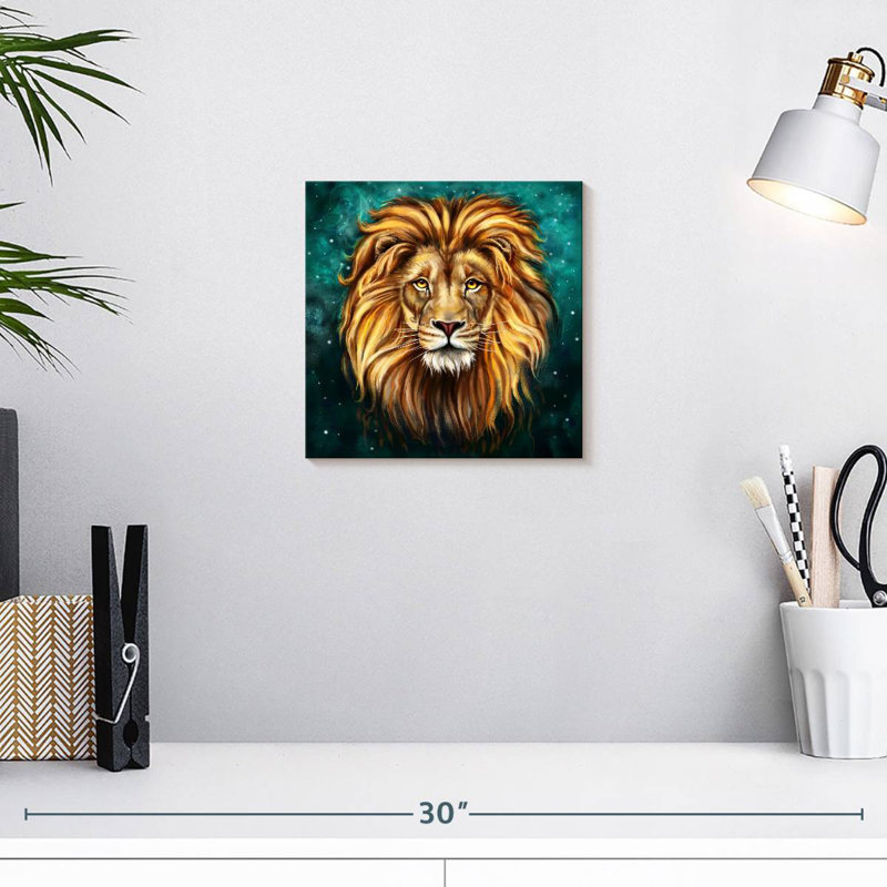 Magnifique tête de lion Brampt, H 10 po x l 10 po