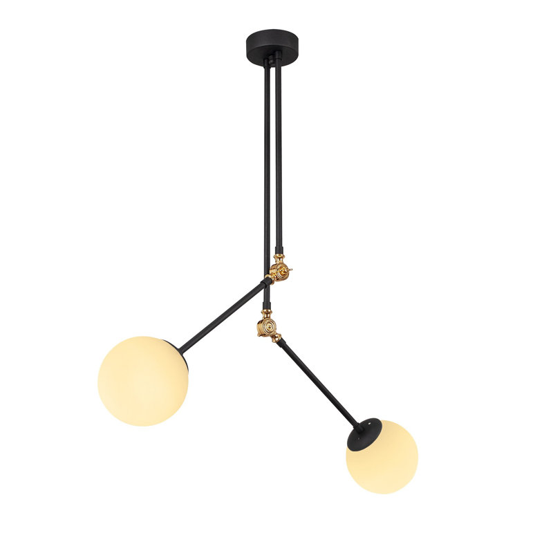 Cobblefield 2 - Light Black/White Sphere Pendant