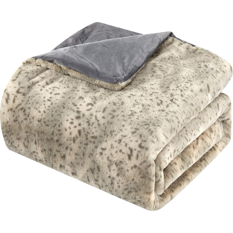 Holburn Tip Dye Leopard 3 Piece Comforter Set With Mink Reverse