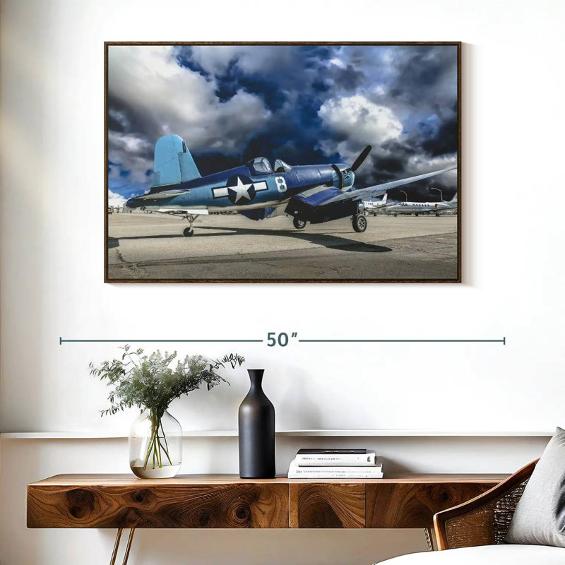 Avion de la Seconde Guerre mondiale, Cadre flottant noyer, 40 po x 27 po