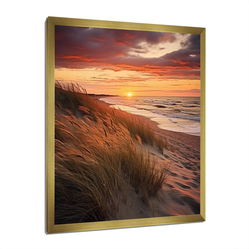 Adylen Beach Photo Golden Sands XXIV, reproduction d'art sur toile, H 32 po x l 16 po x P 1 po, Encadrement doré