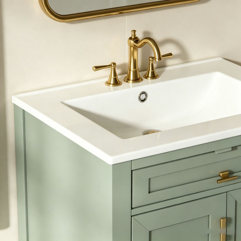 Meuble-lavabo 24 po avec lavabo, Vert clair