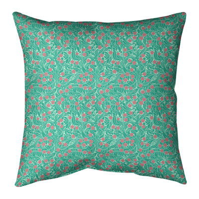 Coussin décoratif intérieur / extérieur floral Katelyn Elizabeth Swirly