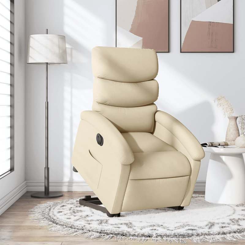 Fauteuil de massage inclinable électrique, Tissu crème