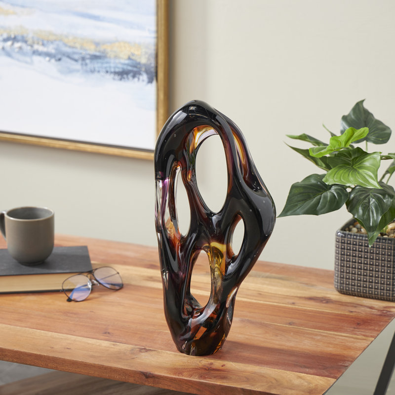 Sculpture noire en verre Laqueeta