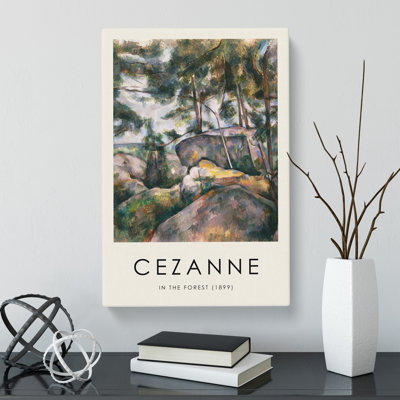 Rocks In The Forest Print by Paul Cezanne - Wrapped Canvas Painting