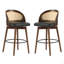 Tabouret de bar d'intérieur en bois Como, avec revêtement, ensemble de 2