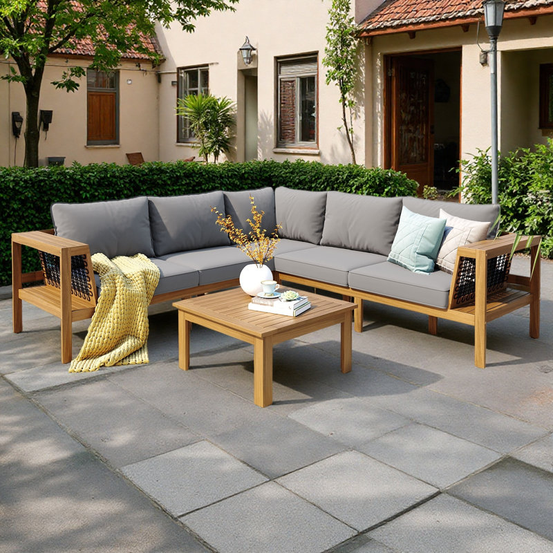 Ensemble de conversation modulaire d'extérieur 4 pièces, Grey