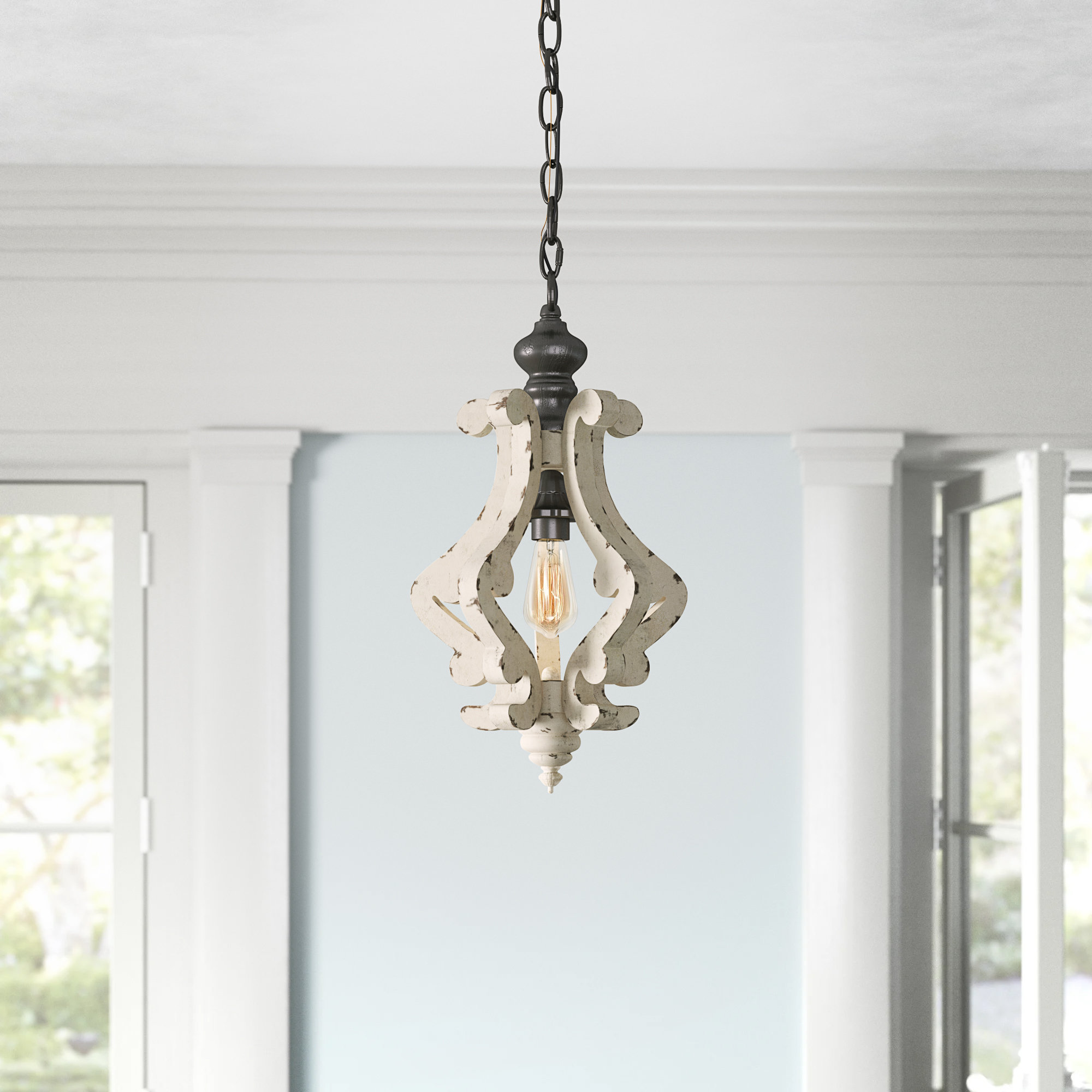 Ophelia & Co. Huitt 5 - Light Wood Dimmable Empire Chandelier & Reviews