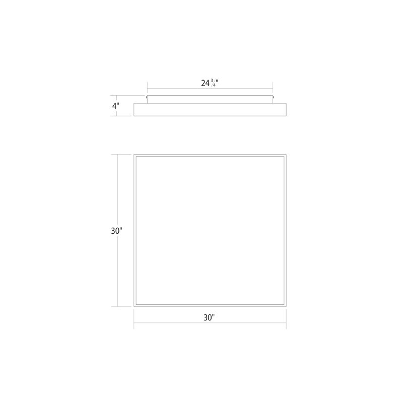 Pi 1 - Light LED Flush Mount, 4" H x 30" W x 30" D, 3500K