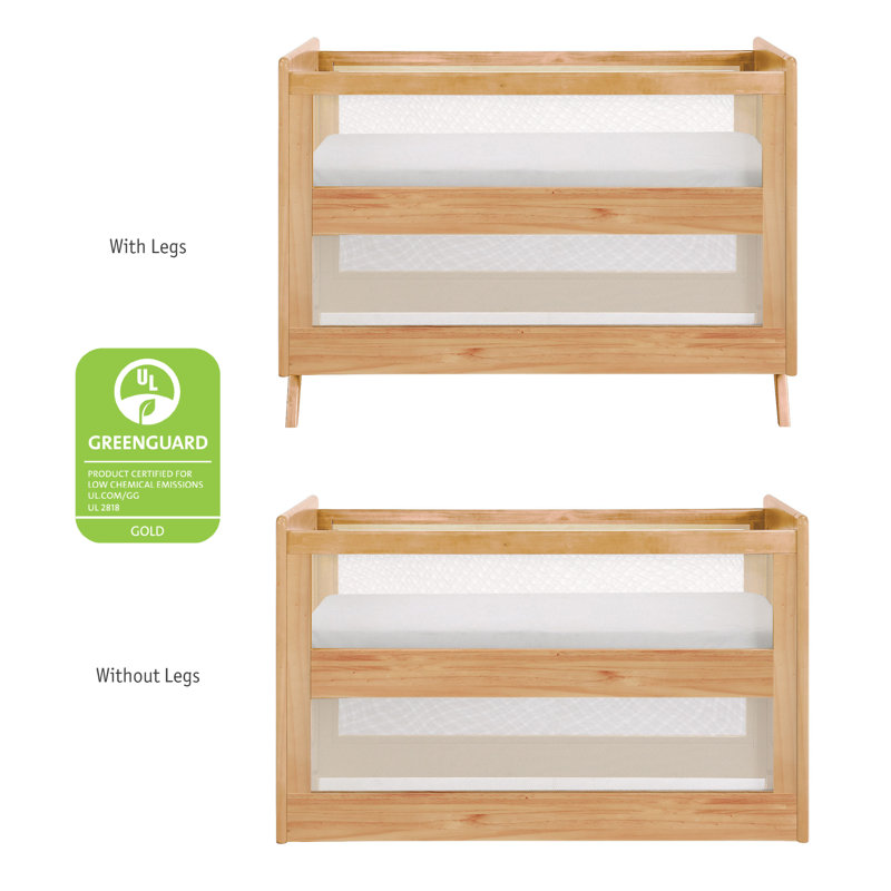 Beech and Chalkboard Mesh Convertible Crib with Eco-Friendly Pine