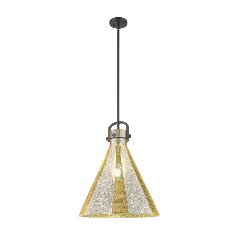 Luminaire suspendu en forme de tige suspendue à 1 lumière Downtown Urban - Brohel, Mercure, Noir mat