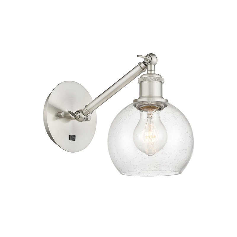 Applique murale 1 lumière 6 po Shauna., Ampoule non incluse, Nickel satiné brossé