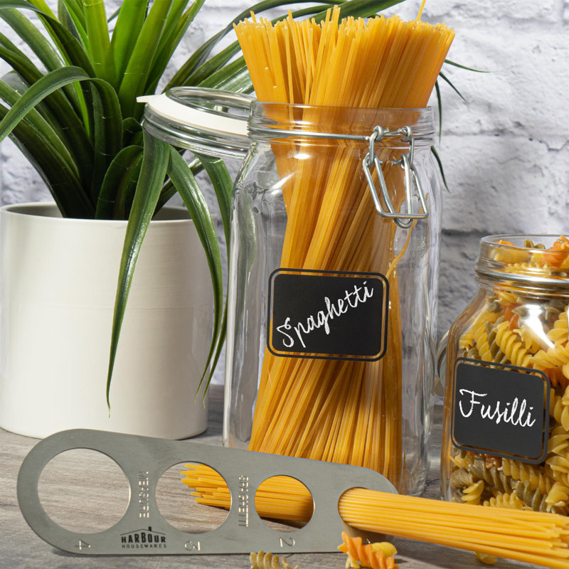 Lavagna Glass Storage Jars with Labels, 22cm H x 11cm W x 11cm D
