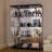 Anneliesse 4-Shelf Glass Display Cabinet with Mirrored Back, 3-Column Tempered Glass Display Case-181152568